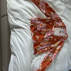 Rachel Zoe Orange and Pink Floral Blouse